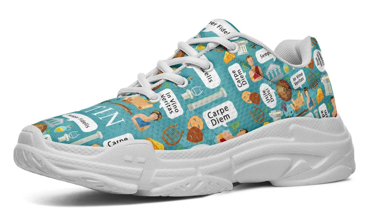 Latin Phrases Chunky Sneakers