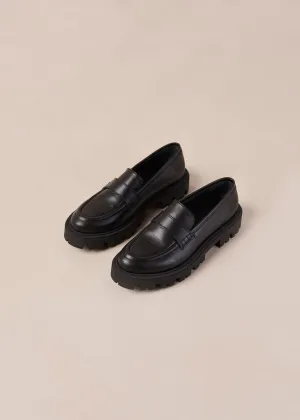 leather loafers - obsidian - black