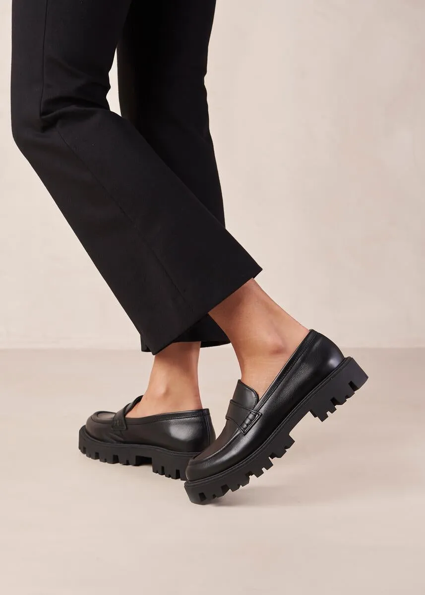 leather loafers - obsidian - black