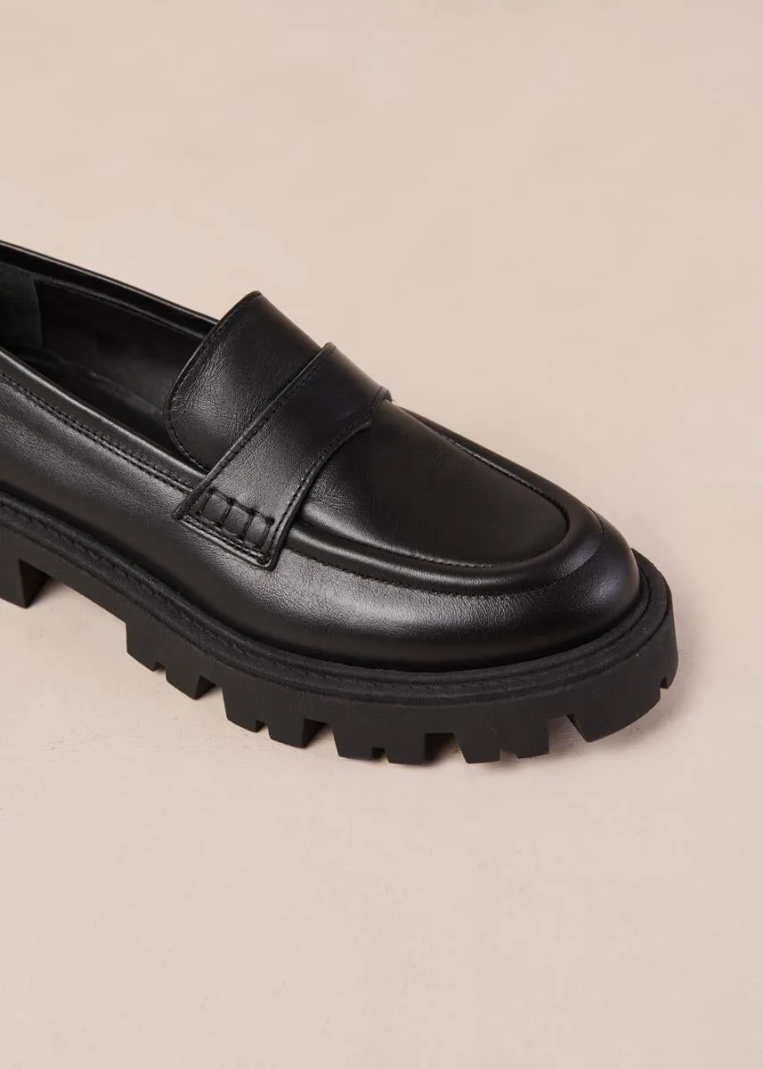 leather loafers - obsidian - black