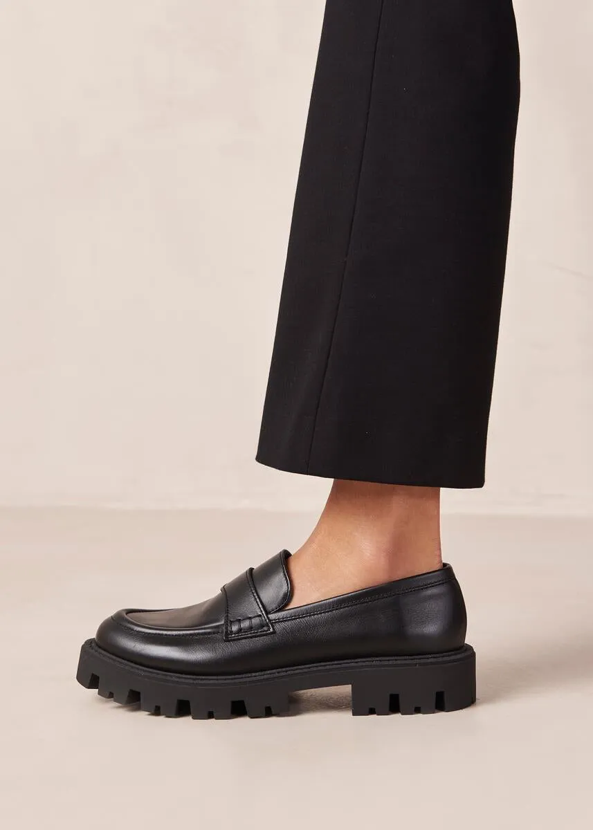 leather loafers - obsidian - black