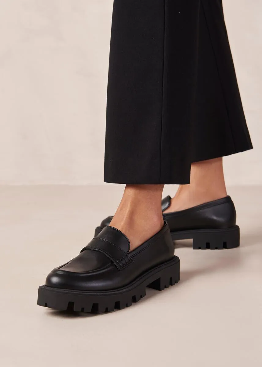 leather loafers - obsidian - black