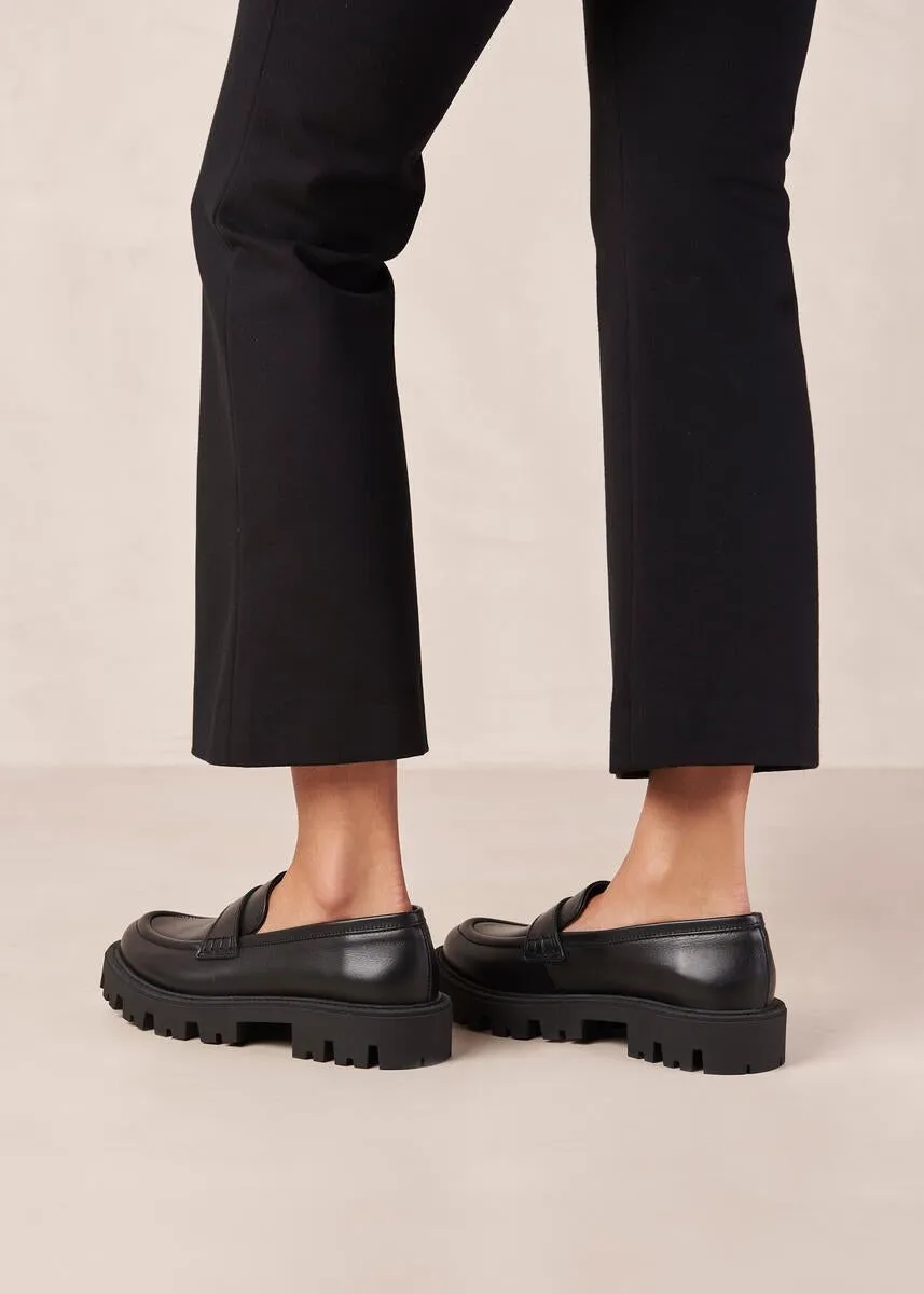 leather loafers - obsidian - black
