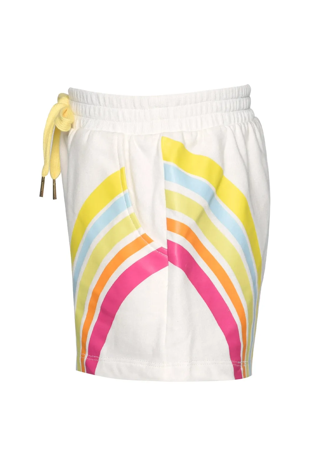 Long Sleeve Rainbow and Heart Print Top and Rainbow Print Shorts