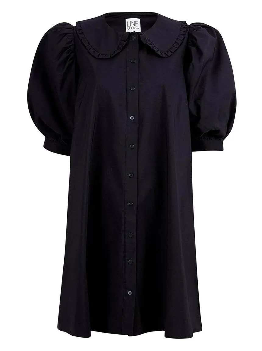 Lovely Solid Dress - Black