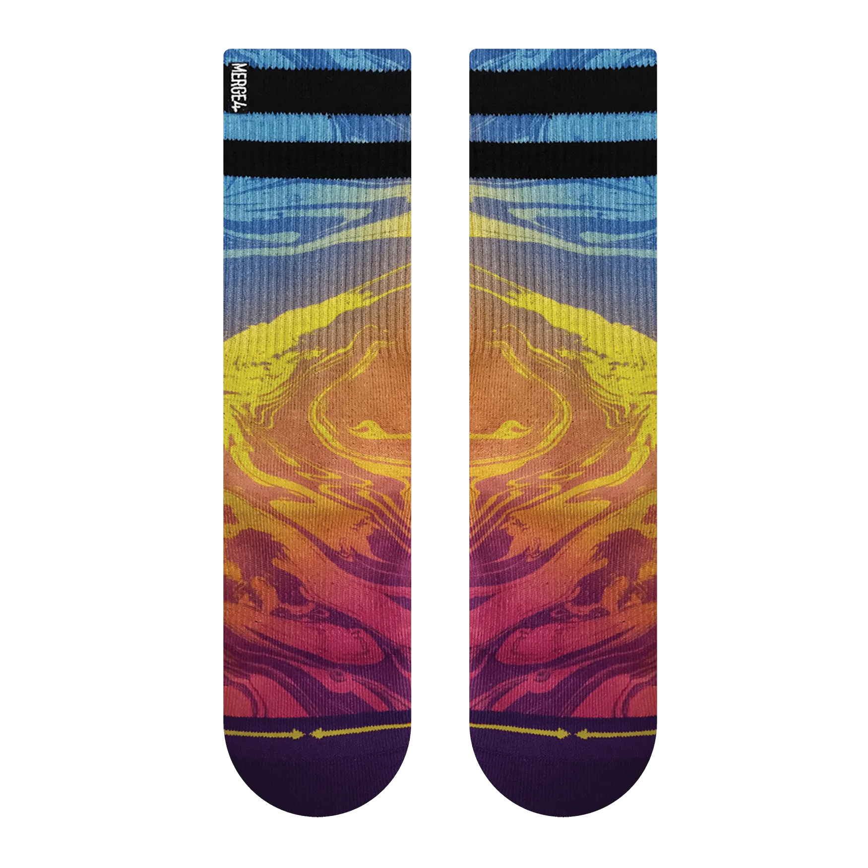 Marbled Stripe Crew Sock