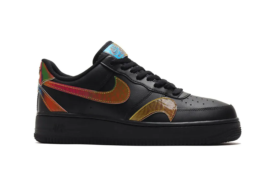 Men's Nike Air Force 1 '07 LV8 "Misplaced Swoosh" (Black/Multicolor)(CK7214-001)