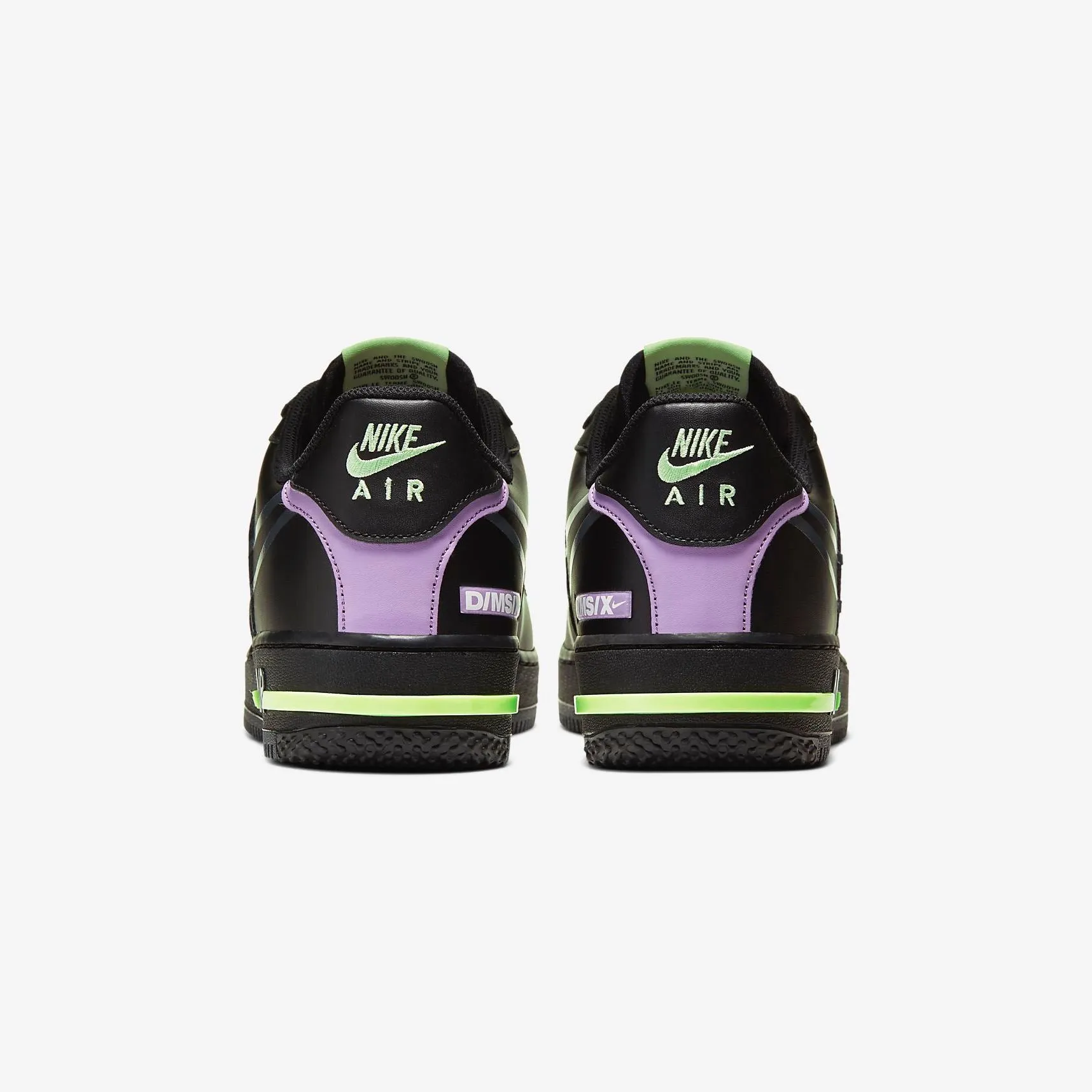 Men's Nike Air Force 1 React (Black/Violet Star/Barely Volt/Anthracite)(CD4366-001)
