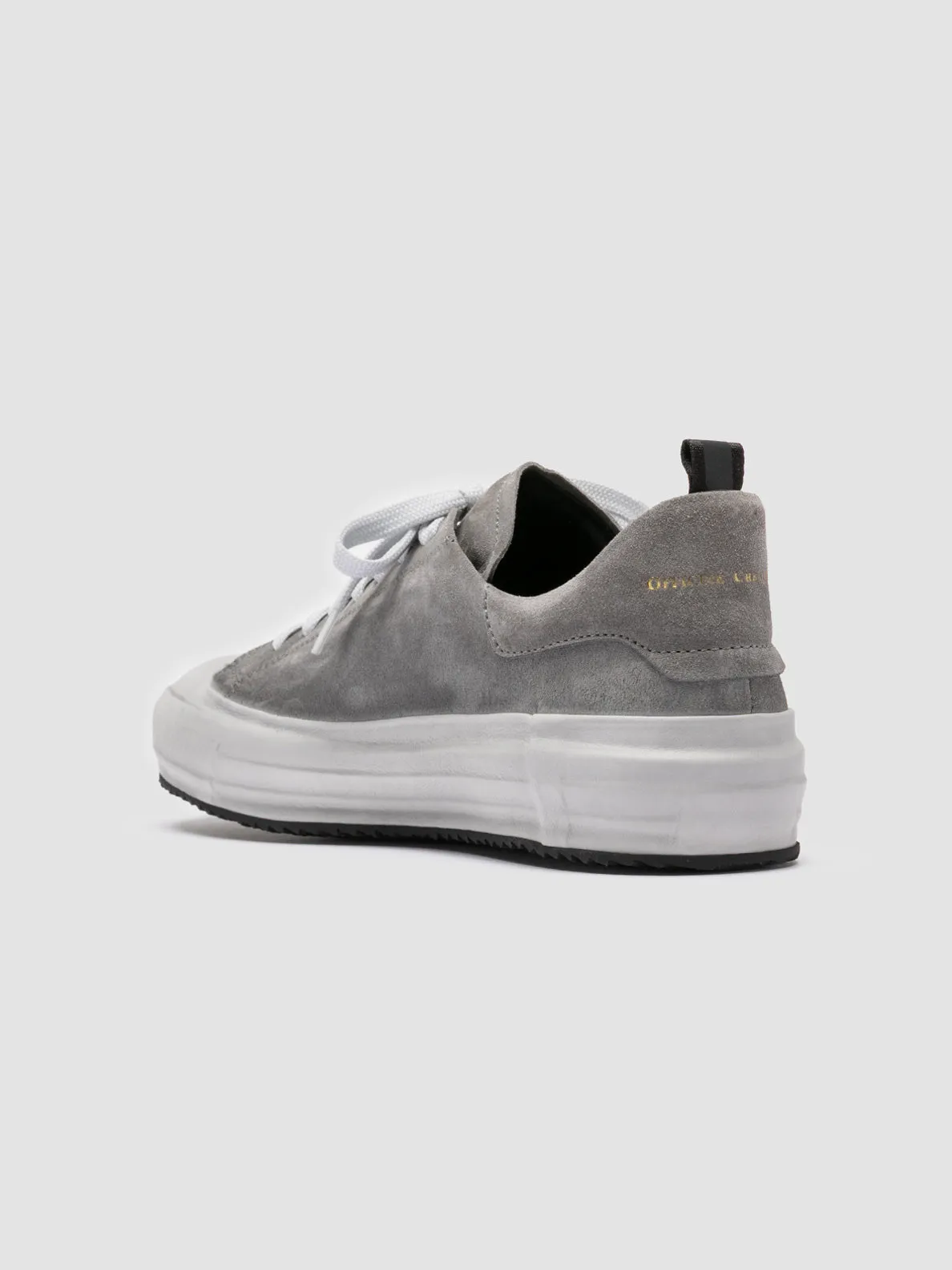 MES 009 - Grey Leather and Suede Low Top Sneakers