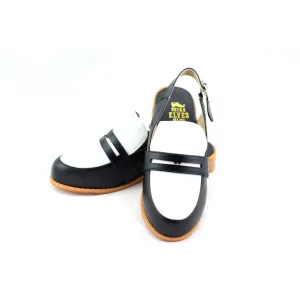 Michelle black masculine penny ball flats