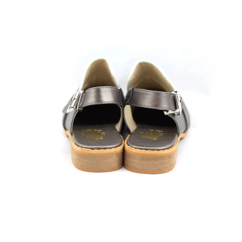 Michelle grey masculine penny ball flats