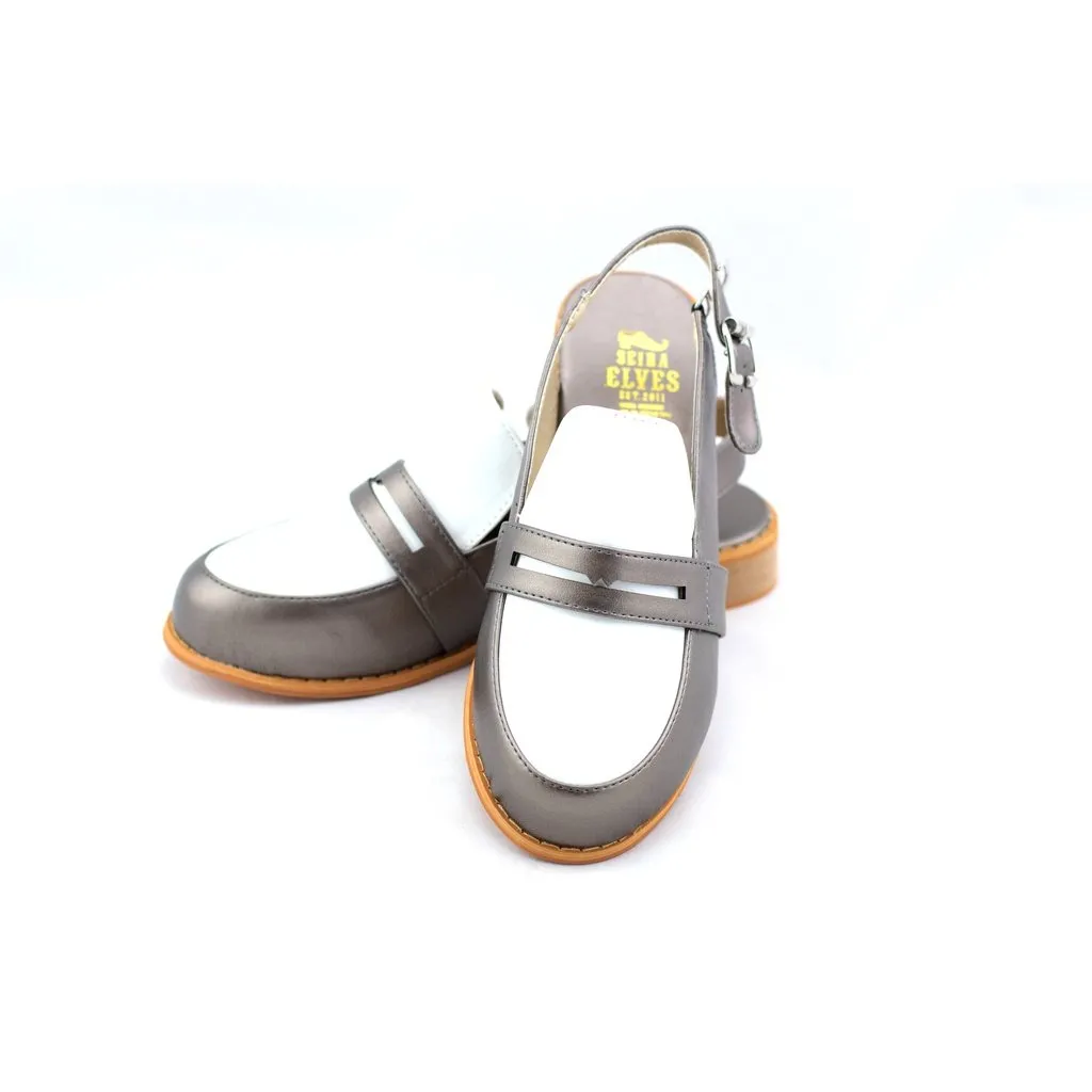 Michelle grey masculine penny ball flats