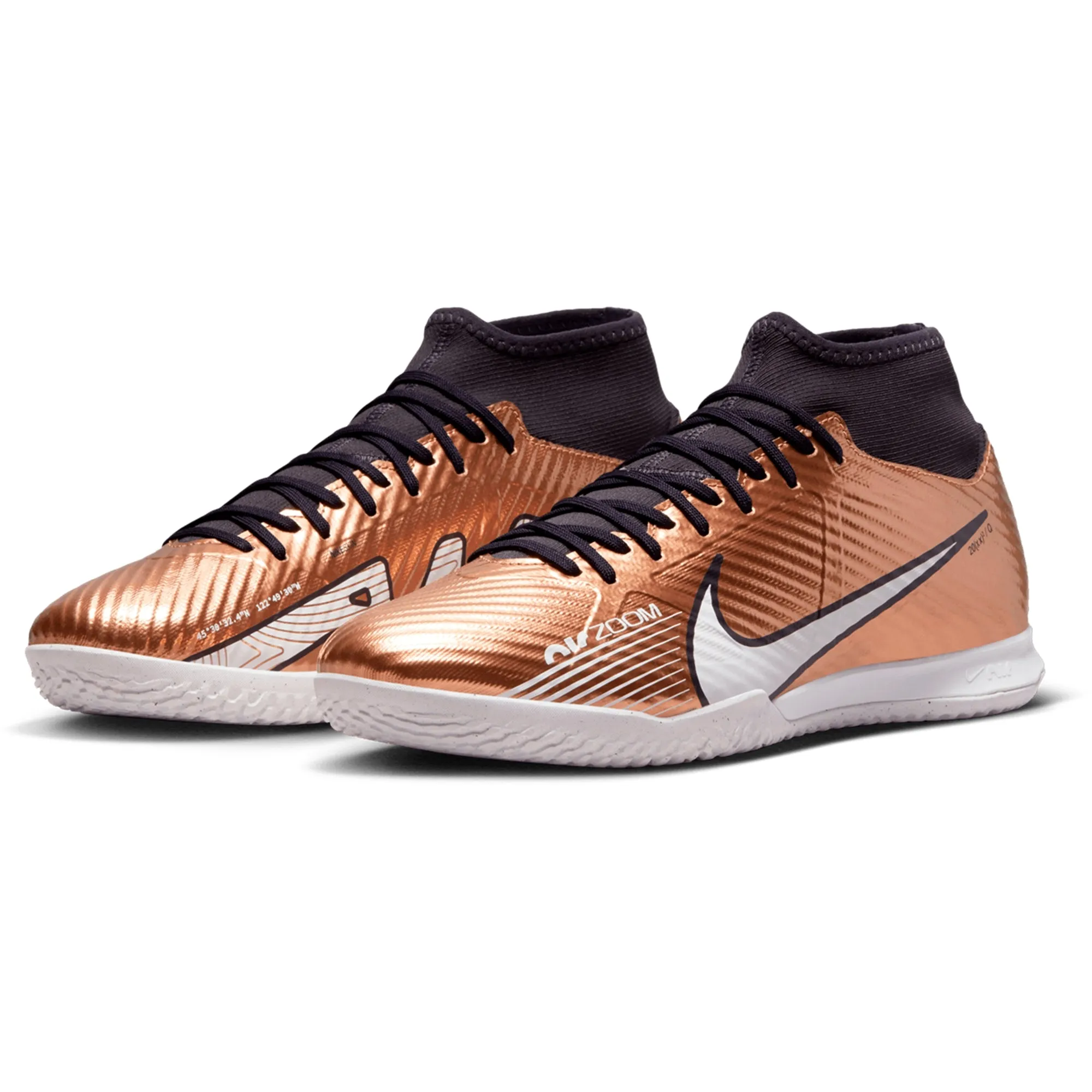 Nike Zoom Mercurial Superfly 9 Academy IC Indoor Soccer Shoes - MetallicCopper