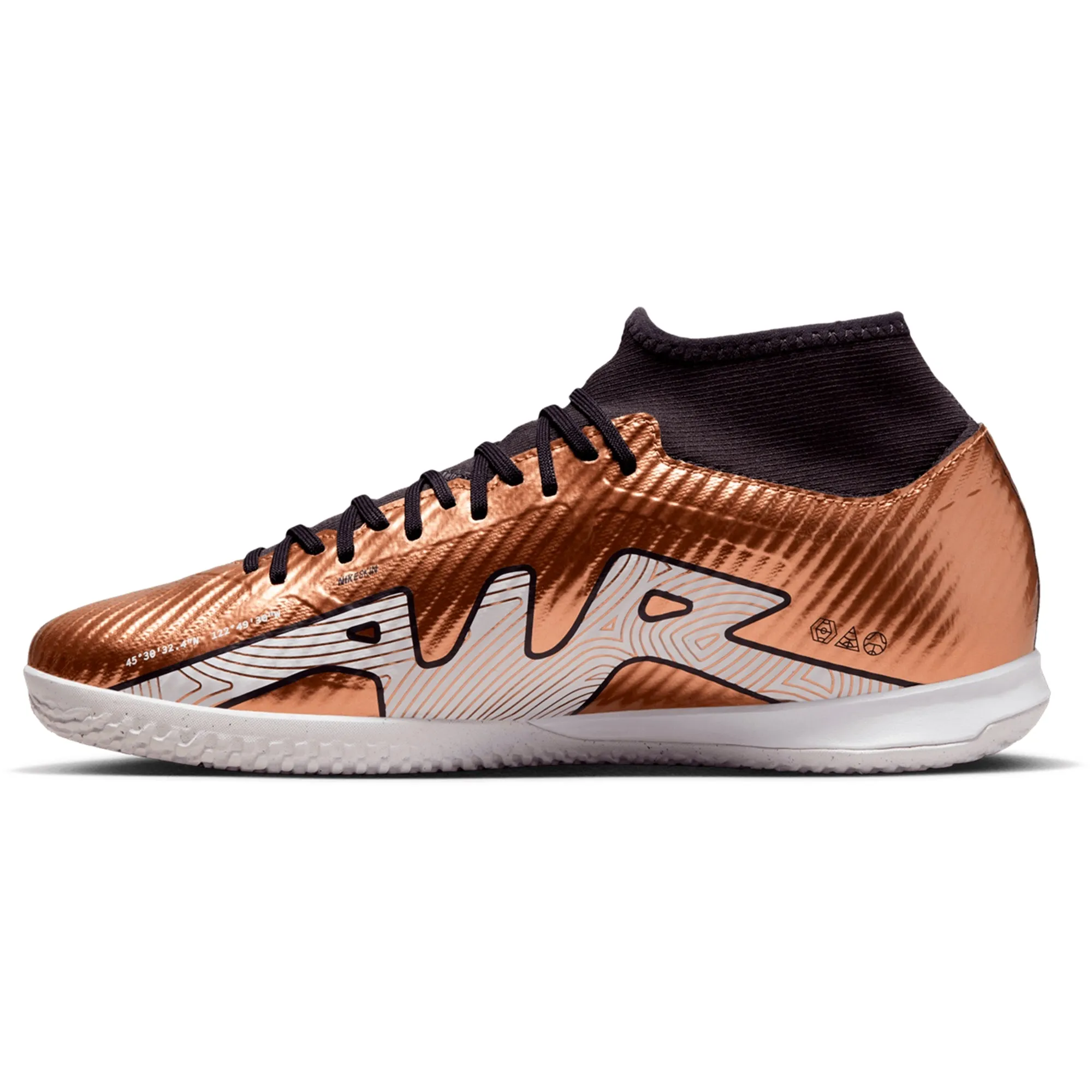 Nike Zoom Mercurial Superfly 9 Academy IC Indoor Soccer Shoes - MetallicCopper