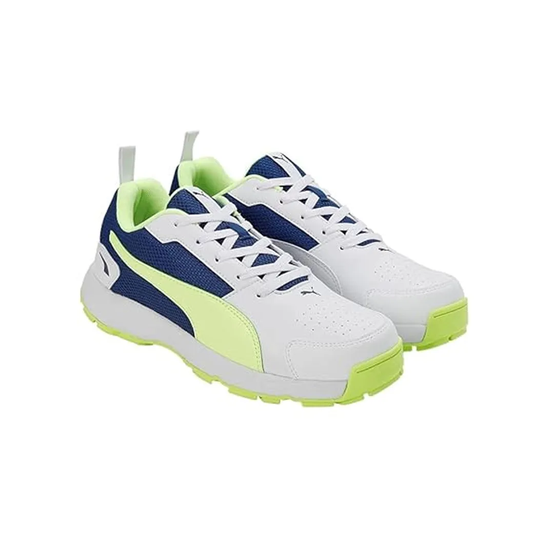 Puma Cricket High Run Men's Shoes (White-Blazing Blue-Fast Yellow) 10780603