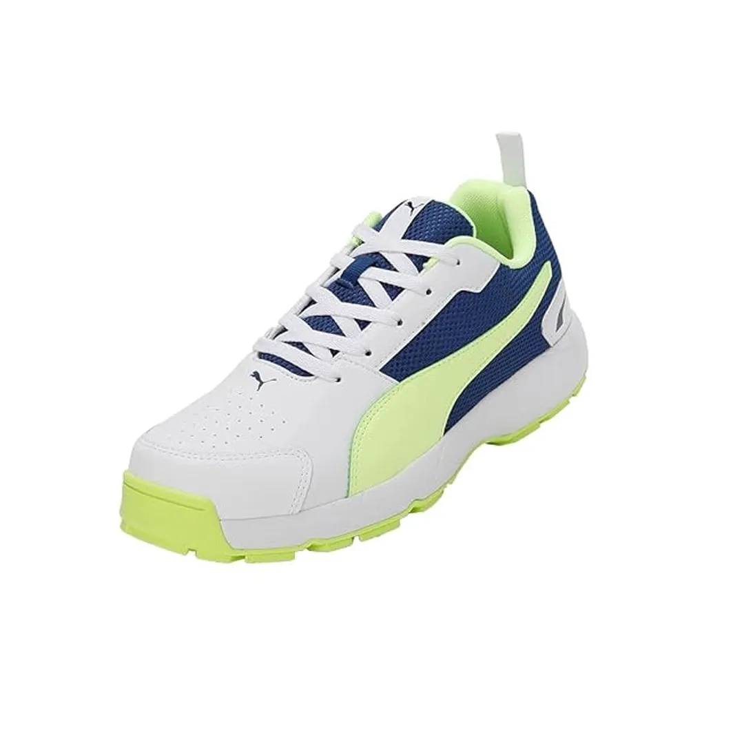 Puma Cricket High Run Men's Shoes (White-Blazing Blue-Fast Yellow) 10780603