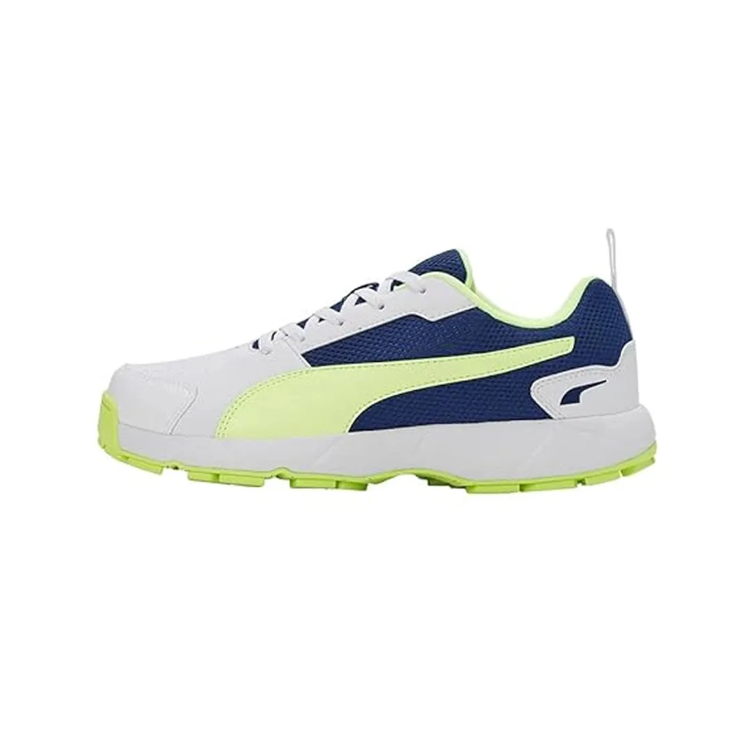 Puma Cricket High Run Men's Shoes (White-Blazing Blue-Fast Yellow) 10780603
