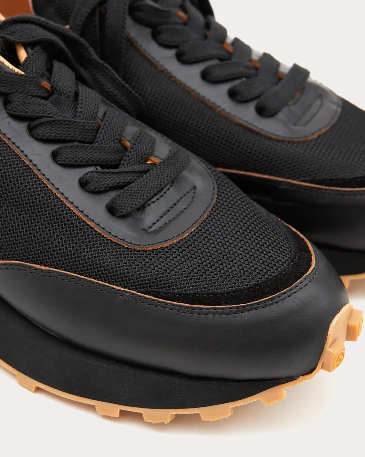 R-Type 01 Chromexcel Leather Mesh Black Low Top Sneakers