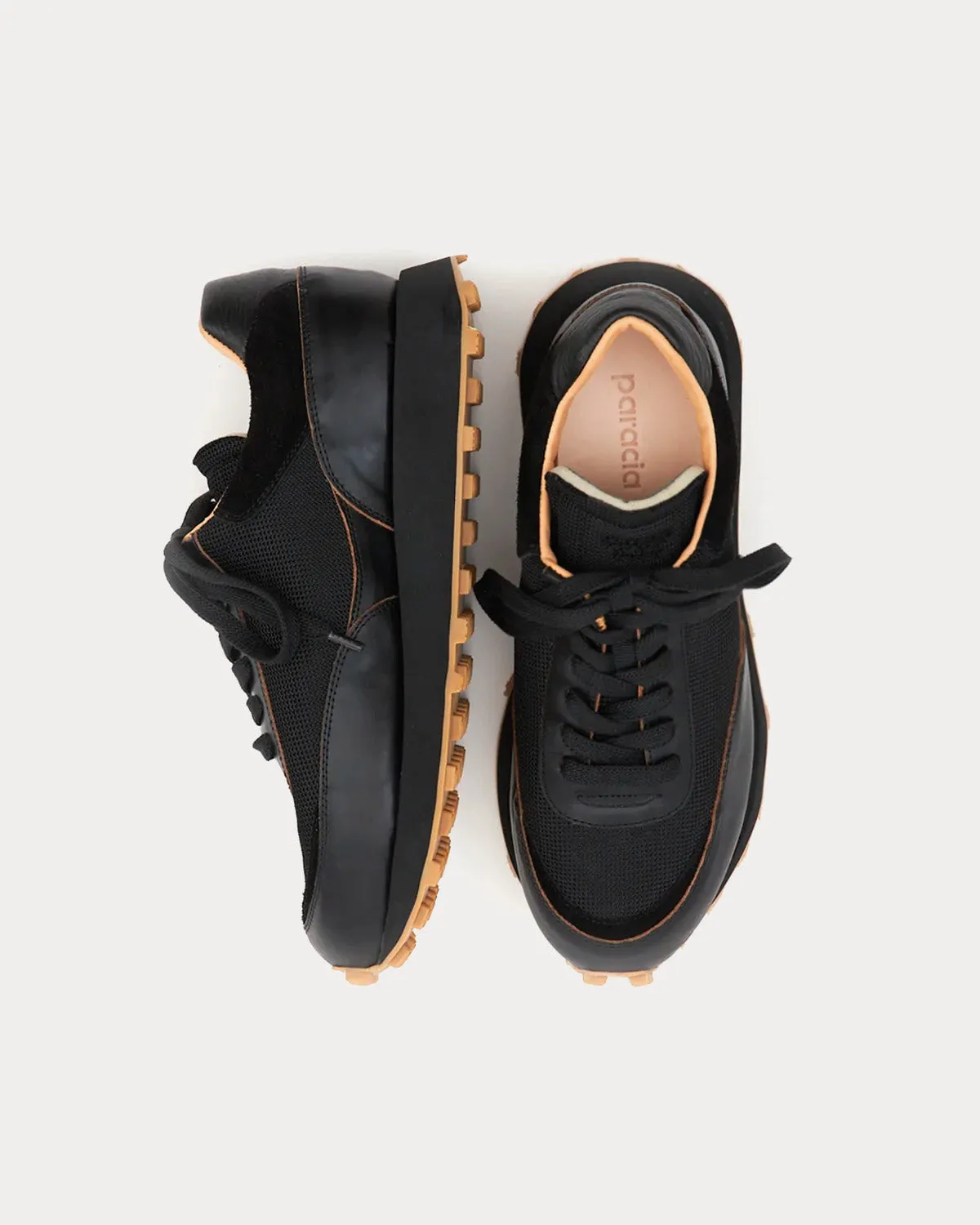 R-Type 01 Chromexcel Leather Mesh Black Low Top Sneakers
