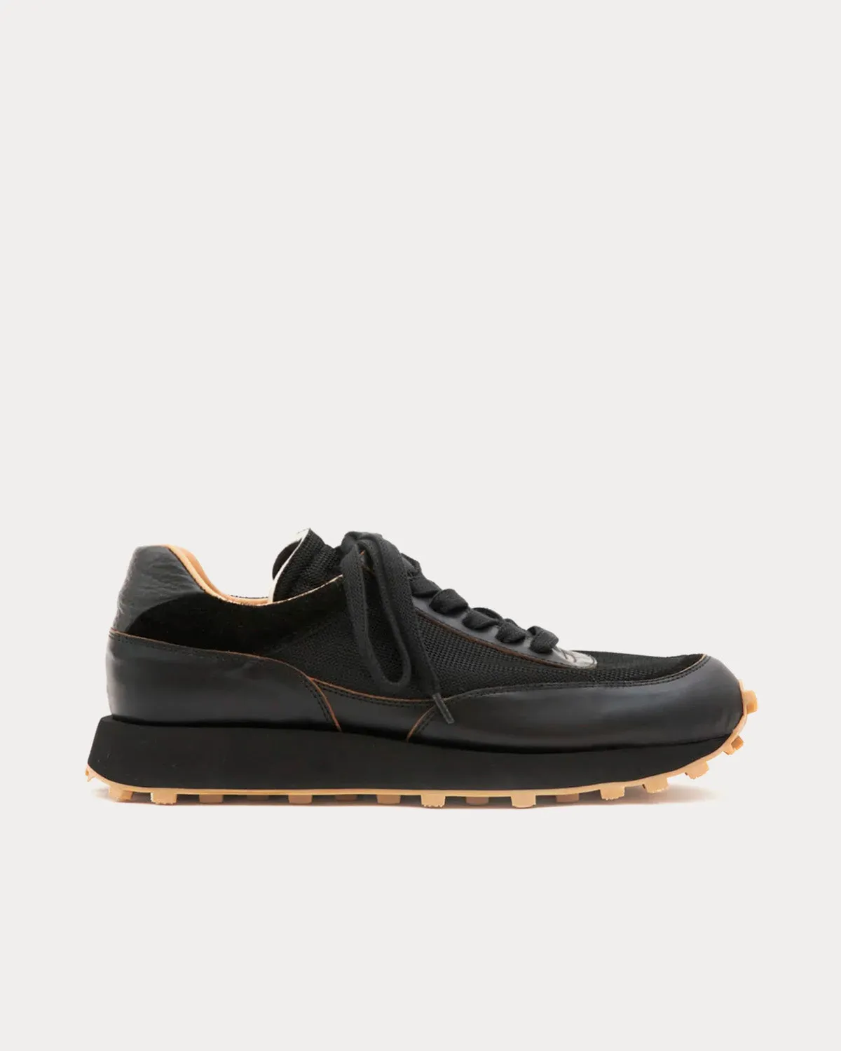 R-Type 01 Chromexcel Leather Mesh Black Low Top Sneakers