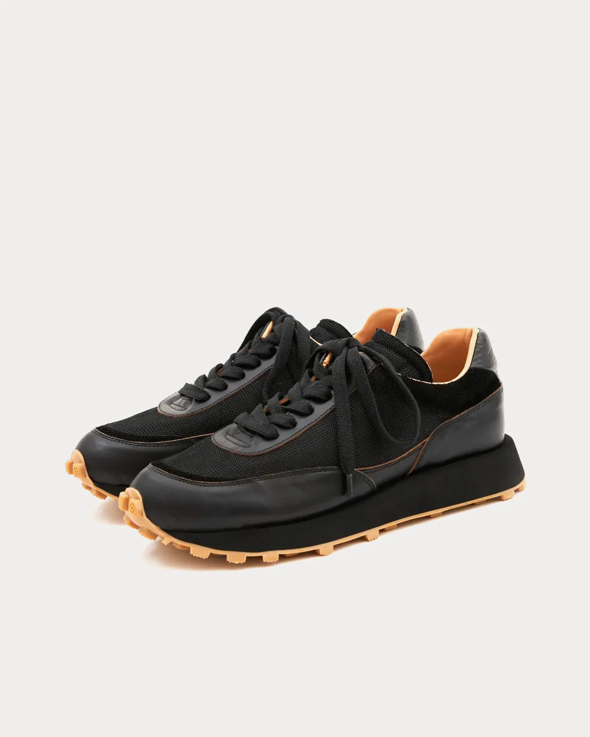 R-Type 01 Chromexcel Leather Mesh Black Low Top Sneakers