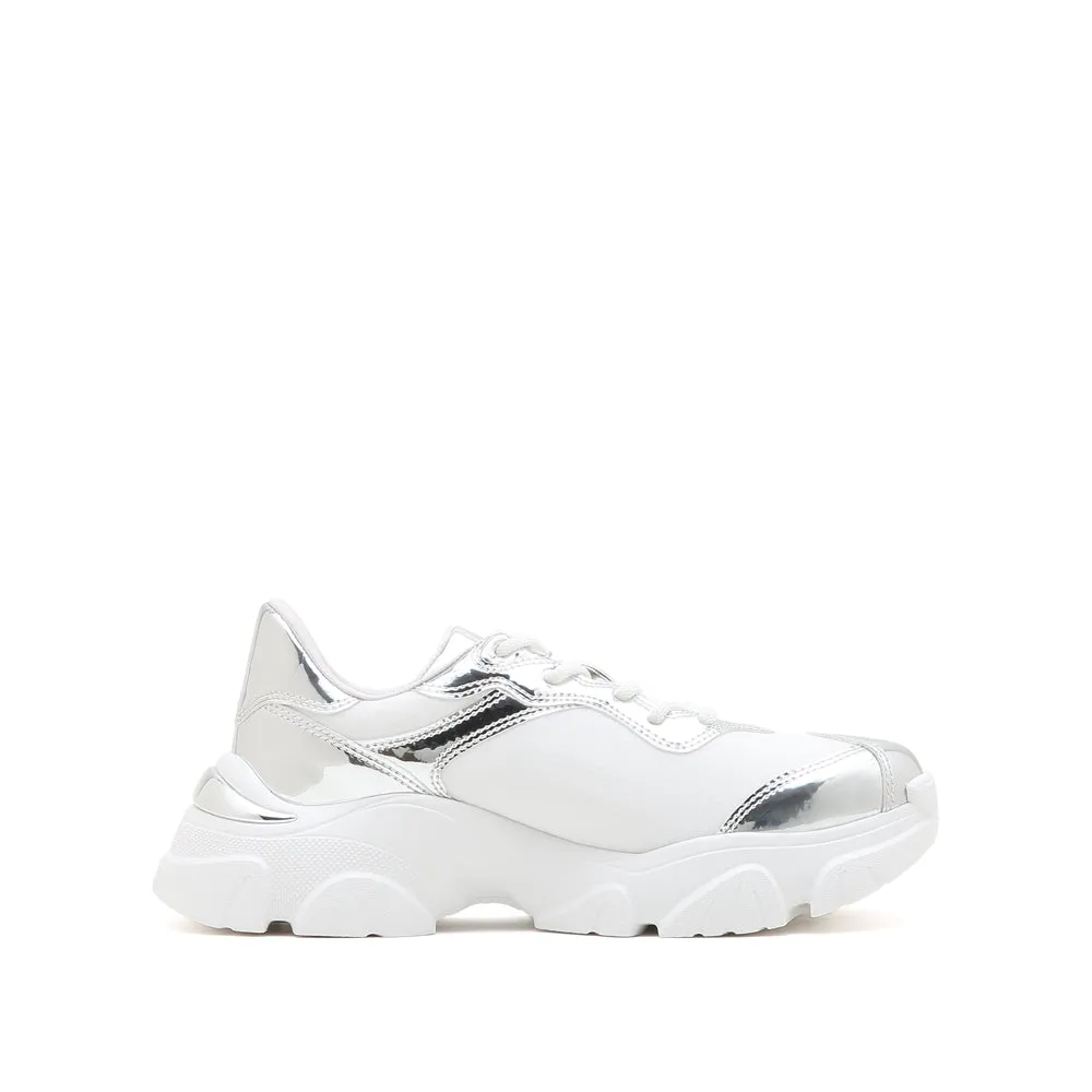 Silvery-White Wide Fit St Chunky Sneakers