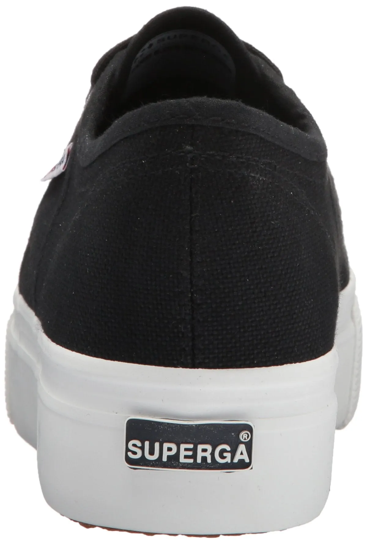 Superga 2790 Black canvas White Platform Low-Top Wedge Flatform Sneakers