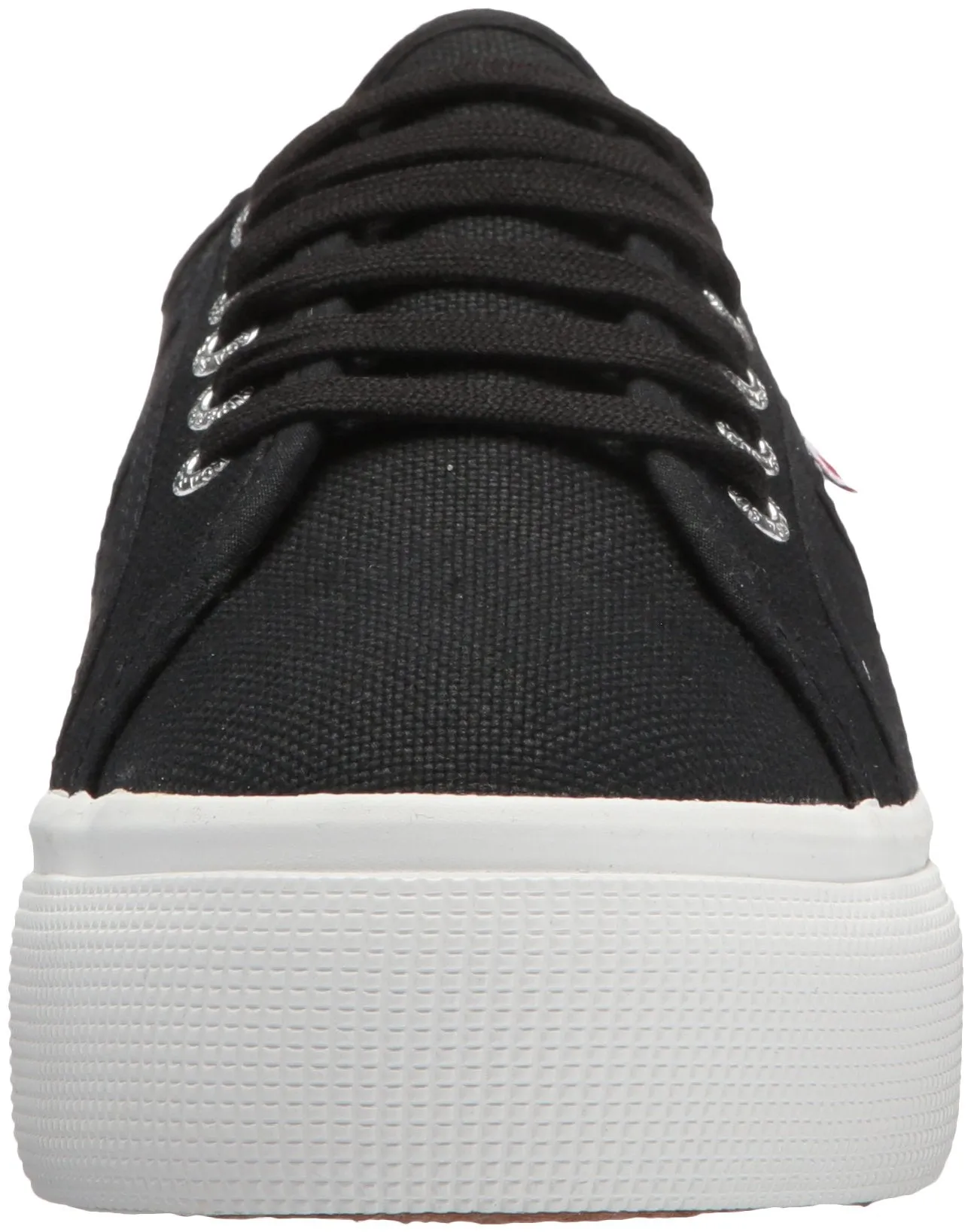 Superga 2790 Black canvas White Platform Low-Top Wedge Flatform Sneakers