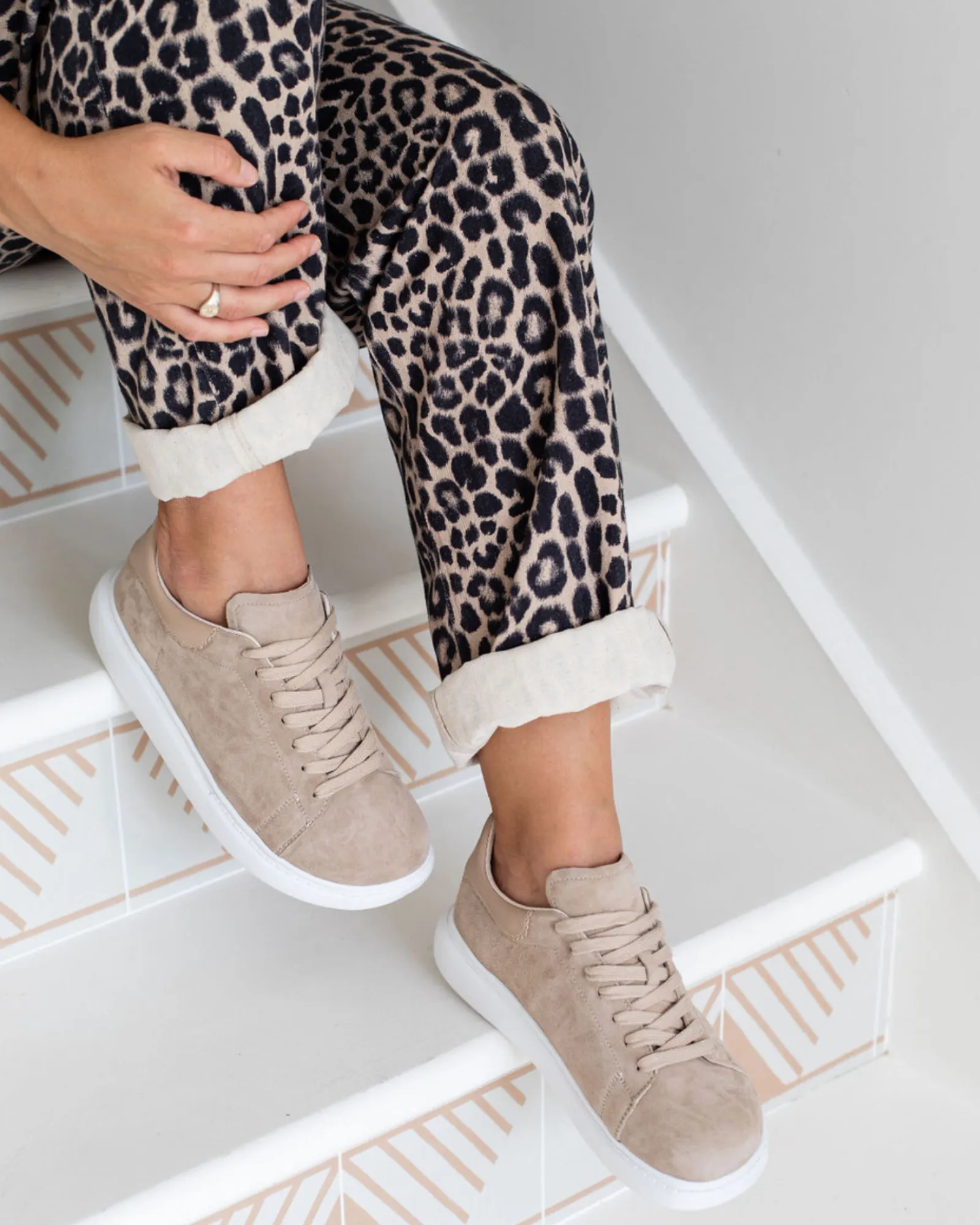 Tokyo Leather Sneaker - Stone Suede