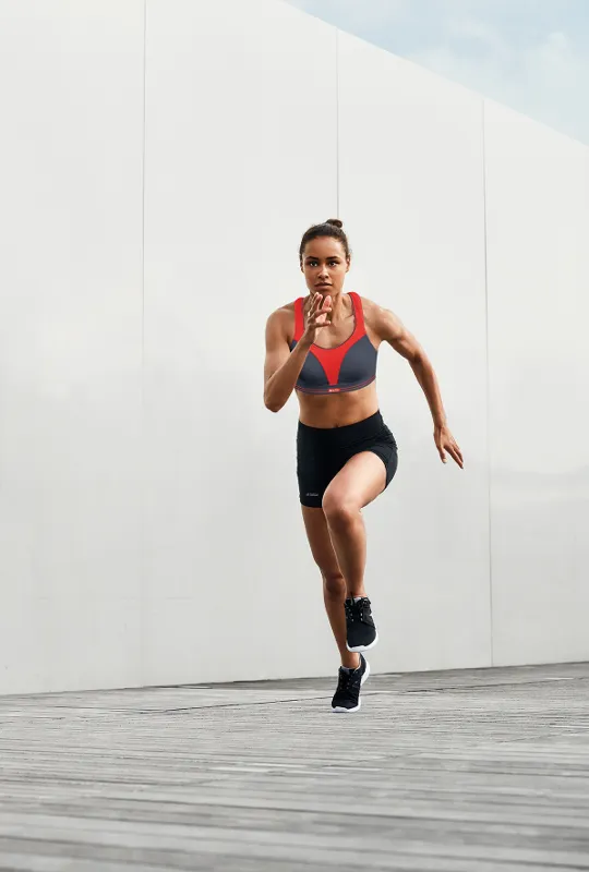 Ultimate Run Grenadine Slate Grey Sports Bra - Shock Absorber