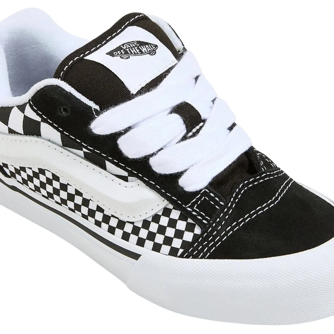 Vans Kids Knu Skool Mega Check Skate Shoes - Black/White