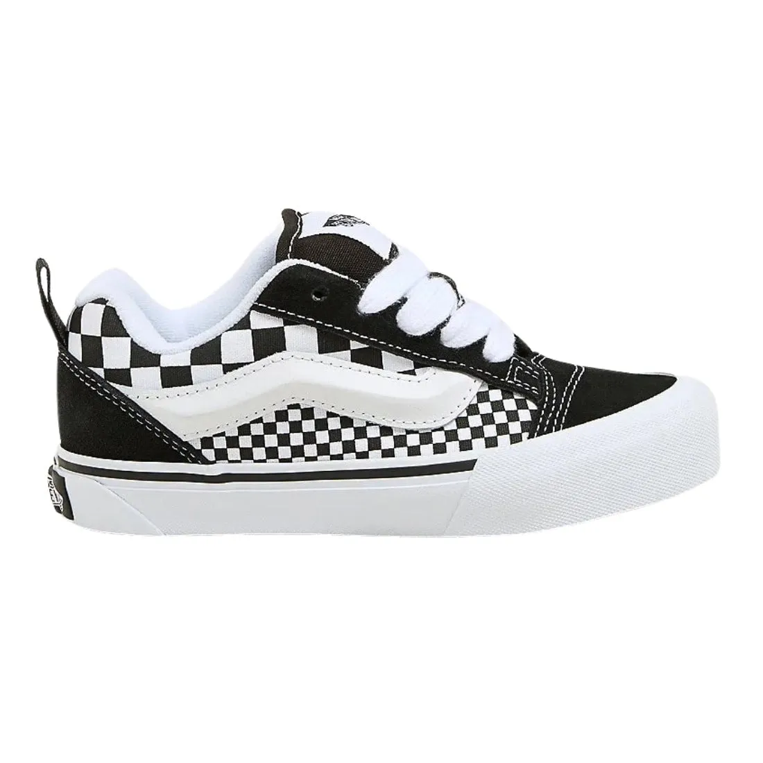 Vans Kids Knu Skool Mega Check Skate Shoes - Black/White