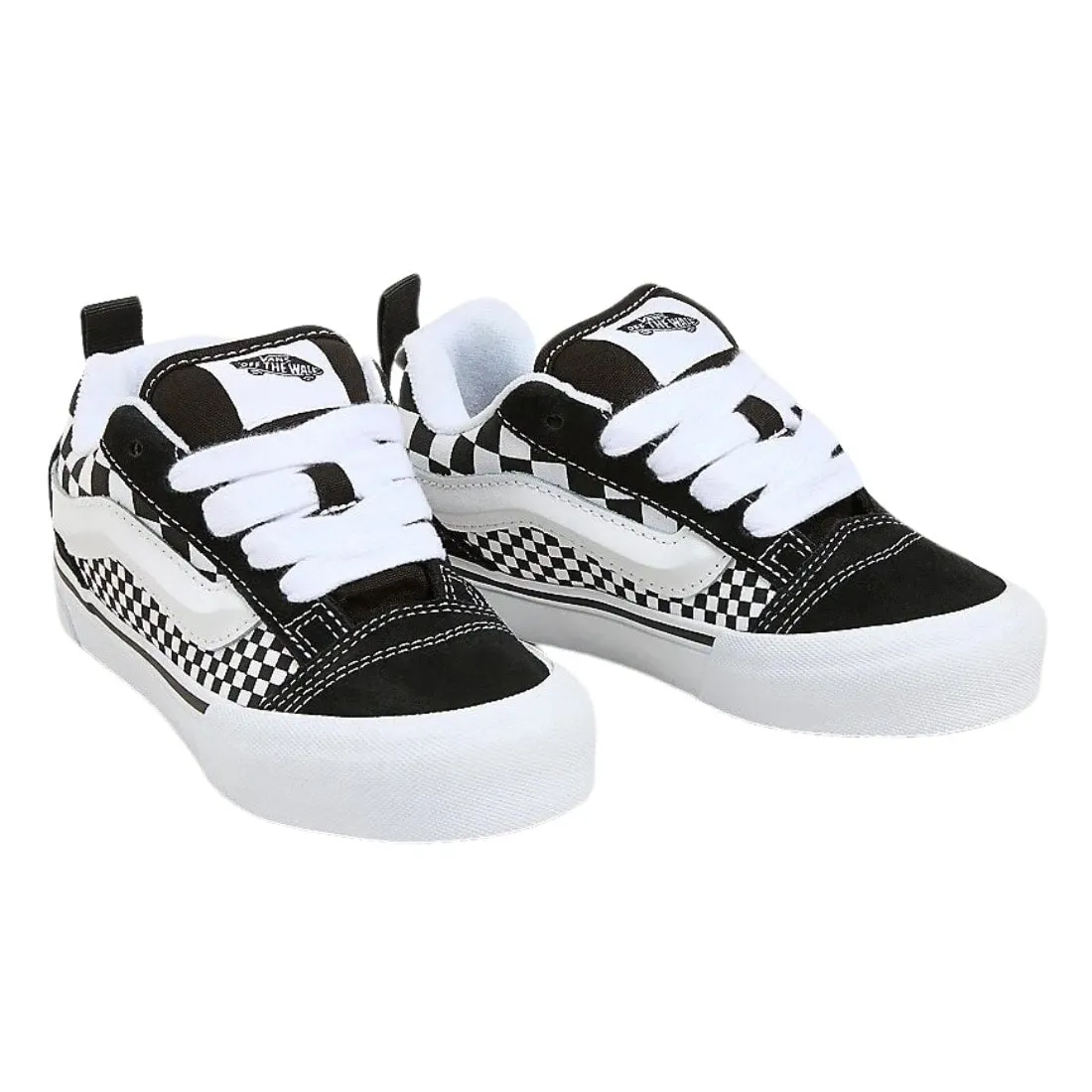 Vans Kids Knu Skool Mega Check Skate Shoes - Black/White